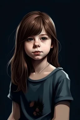 13 years girl, realistic dramatic style