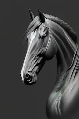 simple half of a horse that can be engraved