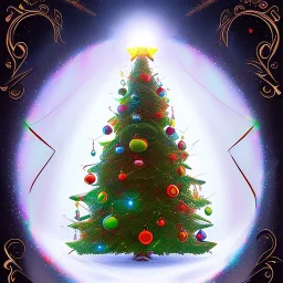 christmass tree, cartoon style