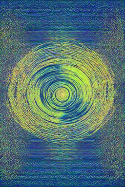 merging of solar and lunar forces; surreal art with elements of optical art