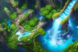 Art by Dylan cole, Avatar concept art, pandora, hovering island with waterfall, landscape, ultra-wide angle, ultra realistic, 8 k uhd, art station, volumetric lighting, aerial view, beautiful, sharp focus, ultra detailed, concept art, studio quality