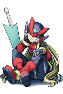 Megaman Zero, Sitting, HD, Clean