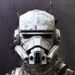 photorealistic at-at pilot helmet with weathered painting , illustration on coarse canvas by <agnes cecile> and <Yoji Shinkawa>, ornate and intricate details , soft smooth lighting, ultra detailed concept art,