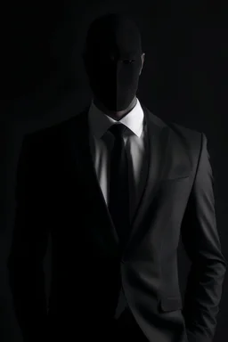 a figure wearing a suit and tie with no face at all