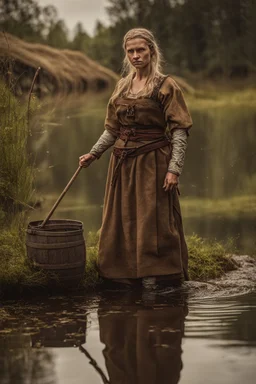 [Medieval] A woman viking farmer around a pond