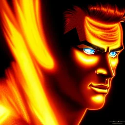 ultra detailed fullbody portrait of The Human Torch Marvel, enflamed, extremely detailed digital painting, intrincate, extremely detailed face,crystal clear Big eyes, in the style of clyde caldwell, mystical colors , perfectly centered image, perfect composition, rim light, beautiful lighting, 8k, stunning scene, raytracing