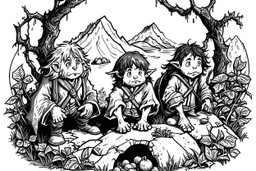 Inktober, ink, black and white, hobbit