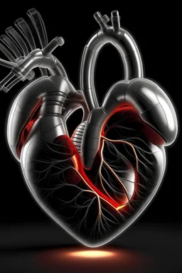 Verschmelze ein Technisches Gerät, dass das Herz und die Lunge widerspiegelt mit der Lunge und dem Herz.