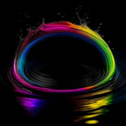 a colourful water circle, dark vibrant colours