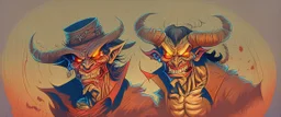 Western comic art style GREEDY DEMON