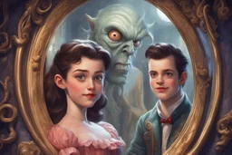 With the help of a magic mirror, the Monster found out that Gaston was seriously attracted to the slightly eccentric young daughter of a local inventor, who was recognized as one of the most beautiful girls. The monster had never seen this girl, but he had also heard that people considered her to be out of this world.