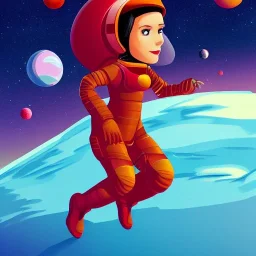 space girl on Mars