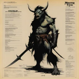 ConceptSheet: AD&D monster son of Kyuss with statistics [by frank frazetta]