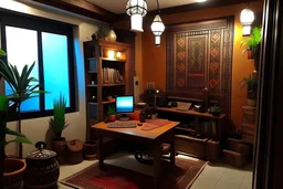 cozy office morocco style