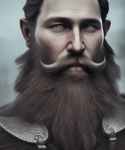 close-up portrait, Viking style, realistic, 8K, a Highly detailed face of a man, beard, long, sword