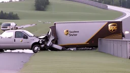 UPS gets in accident on highway