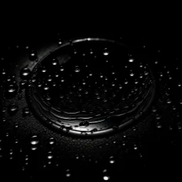 circle of waterdrops, dark romantic atmosphere