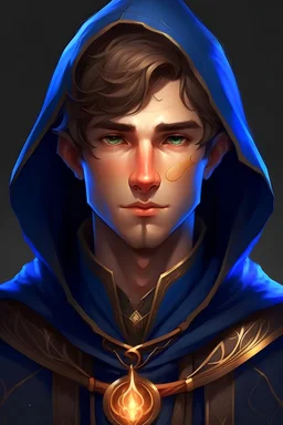 young male mage front face