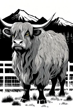 Godzilla x highland cow hybrid creature
