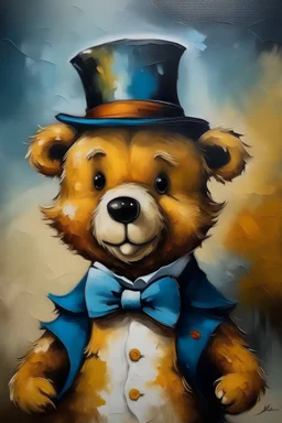 A friendly teddy bear painted in salvador dali style