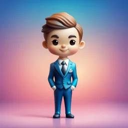Create Groom style cute figurine and gradient background