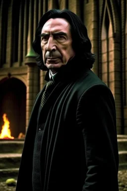 I want a picture that 's more realistic , more Professor Snape , with a high level of horror , and I want the whole Hogwarts school behind him , and I want Snape a little younger .