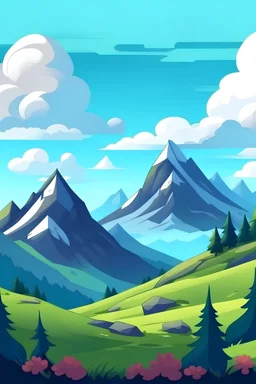 make me a backround with cartoon mountains
