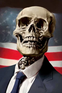 a head and shoulders portrait of a skeleton dressed in a three-piece suit as the president of the united states, based on us currency, united states one dollar bill, shades of green, line ink green drawing, real-life, colors match the united states one dollar bill, realistic, robotic,