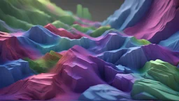 cinema 4D redshift colorful blue, touch of green, purple, ravine, high