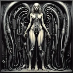 HR Giger's work often featured erotic and sexual themes, intertwined with his signature biomechanical style. His artwork explored the intersection of the human body, sexuality, and machinery in a way that was both provocative and unsettling. Giger's portrayal of eroticism often involved the fusion of organic and mechanical elements, creating surreal and otherworldly scenes that challenged traditional norms of sexuality and beauty. His artwork often depicted grotesque and sexualized beings, with