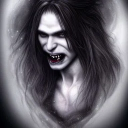 perfect long-haired Vampire, perfect eyes,perfect vampire teeth, full tattoos of roses art and trees extending past face and morphing into galaxy, 8k resolution, high-quality, fine-detail, intricate, digital art, volumetric lighting ,highly detailed, masterpiece, delicate detailed, sharp focus, insanely detailed, fantasy art, intricate detailed, elegant, fog, Special Lighting, Vibrant, color Scheme, forest, unreal engine 5, trending on artstation ,style Daniel Merriam , portrait .