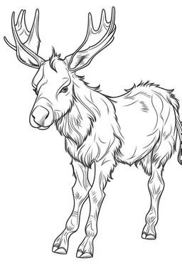 outline art for Moose Calf coloring pages with sitch, white background, Sketch style, full body, only use outline, toddlers style, clean line art, white background, no shadows and clear and well outlined.