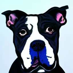 pit bull drawn by Monet