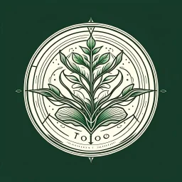 mystical simple one color Logo: chronos, botanical style