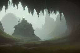 Fantasy small cave on forest