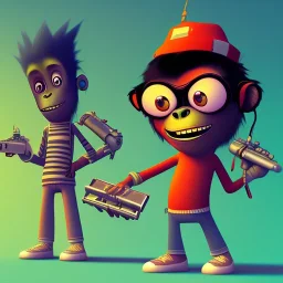 cartoon style Gorillaz