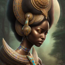 sango fantasy, fantasy magic, intricate, sharp focus, illustration, highly detailed, digital painting, concept art, matte, masterpiece head sexy African beauty black afro hair earth lady bronze African huts Egyptian princess