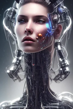 cyberpunk, head, women, portrai, open mouth, face cry, perfect skin, tron, cyborg, robot, cyborg , perfekt, real, dream, hr giger