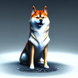 shiba inu as Sif from Dark Souls