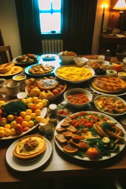 una mesa llena de comida apetitosa