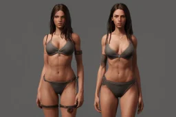 Female character full anatomy Proportions of the character the head-to-body ratio . Front, Side, and Back Views: Provide multiple views of the character, including front, side, and back mode sheet .stylized animation character 8k Art station. realistic style