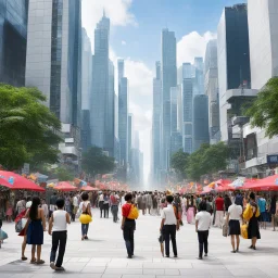 Backward Day celebration in Megacity One On this day, everything is done backward! Classes are taught in reverse order, and people wear clothes backward. Decorations can include inverted signs and upside-down art installations.