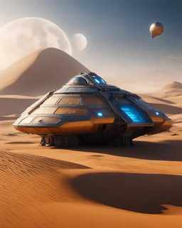 spaceship in the style of Jodorowsky's dune. concept art hyperrealism 4K ultra HD unreal engine 5 photorealism.