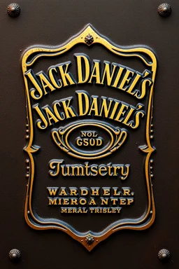 a Jack Daniels style graphic element made of brass