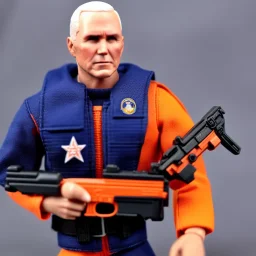 Mike Pence GI Joe toy Doll space force uniform orange guns