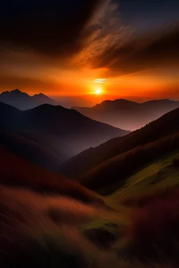 Sunset di pegunungan