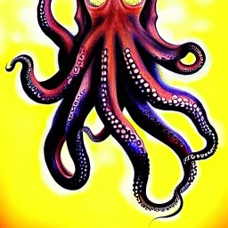 Dibujo de un pulpo japones estilo de Dalì