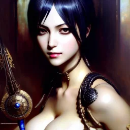 portrait beautiful face Kainé, NieR: Automata,busty,ancient metal armor balanciaga fashion clothe painting by gaston bussiere, greg rutkowski, yoji shinkawa, yoshitaka amano, tsutomu nihei, donato giancola, tim hildebrandt, oil on canvas, cinematic composition, extreme detail,fit full head inside picture,16k