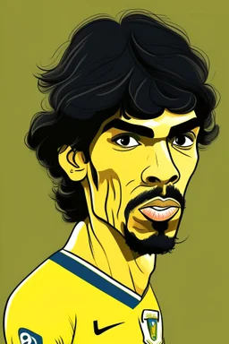 Lucas Paqueta Brazilian football player ,cartoon 2d