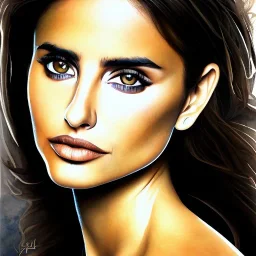 Penélope Cruz, water color